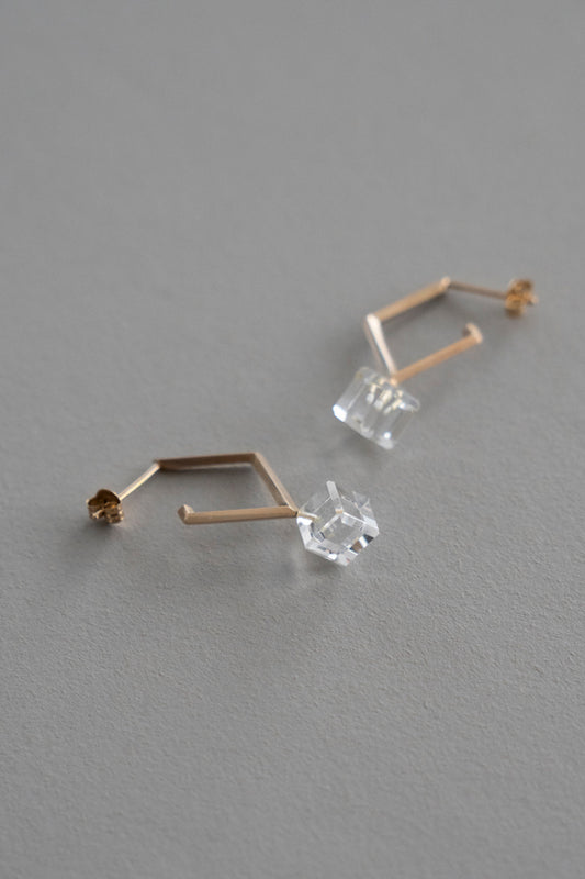jaren Dia shaped earring quartz earrings/K10