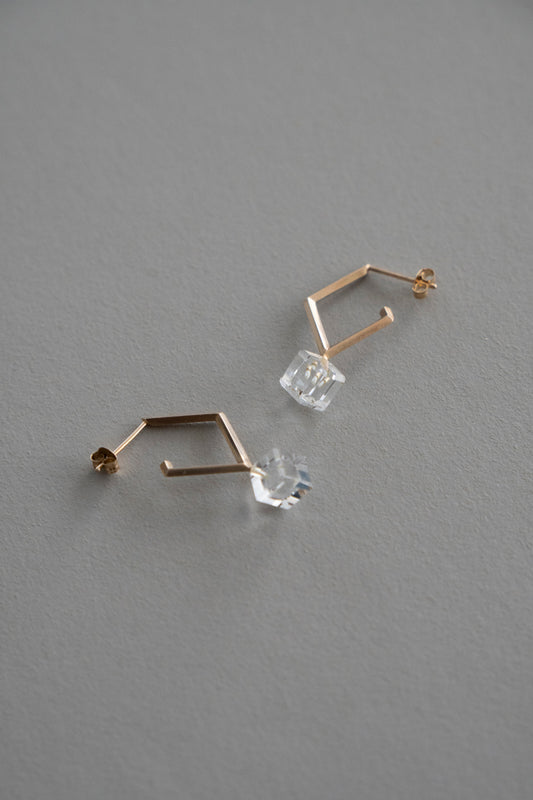 jaren Dia shaped earring quartz earrings/K10