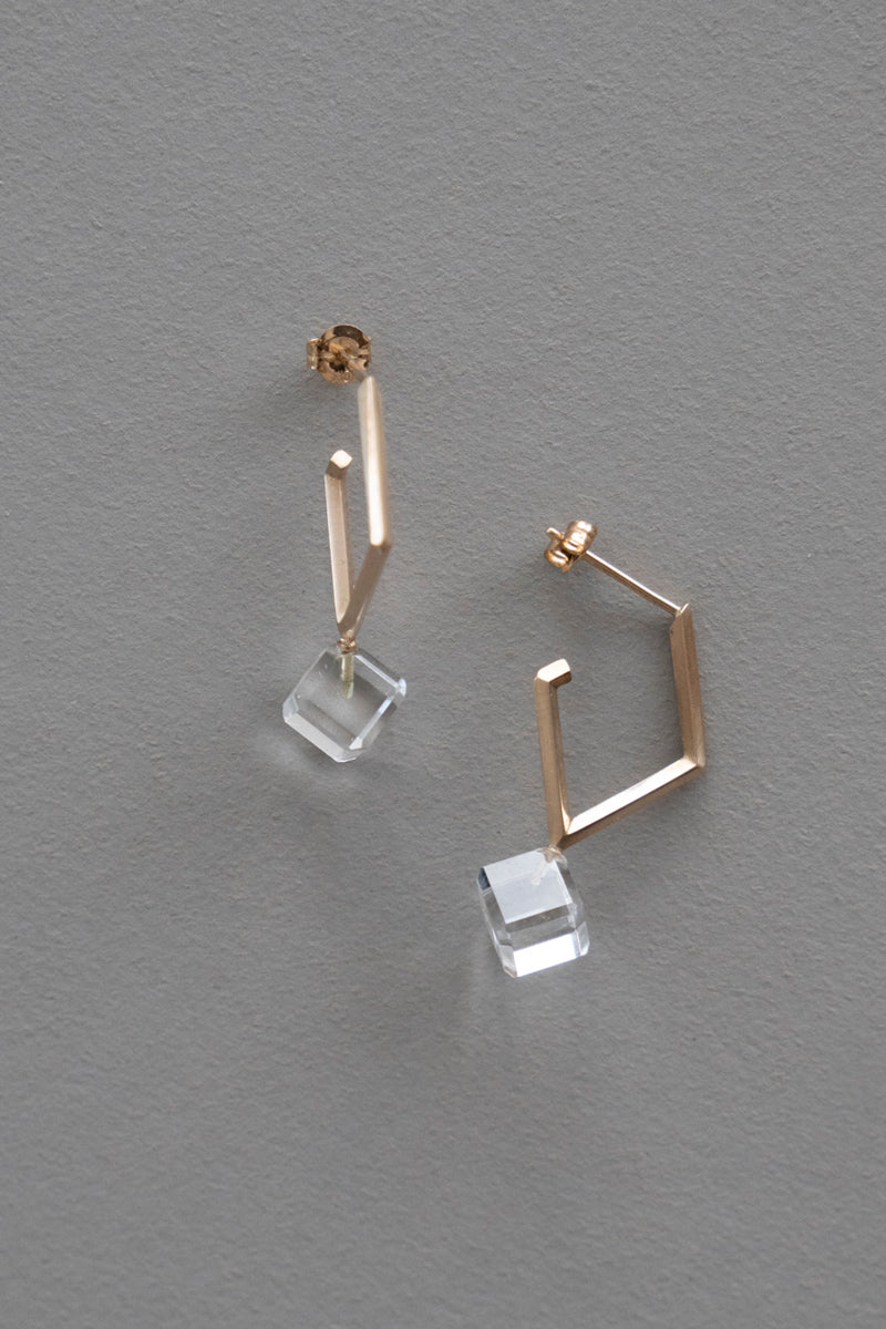 jaren Dia shaped earring quartz ピアス/K10