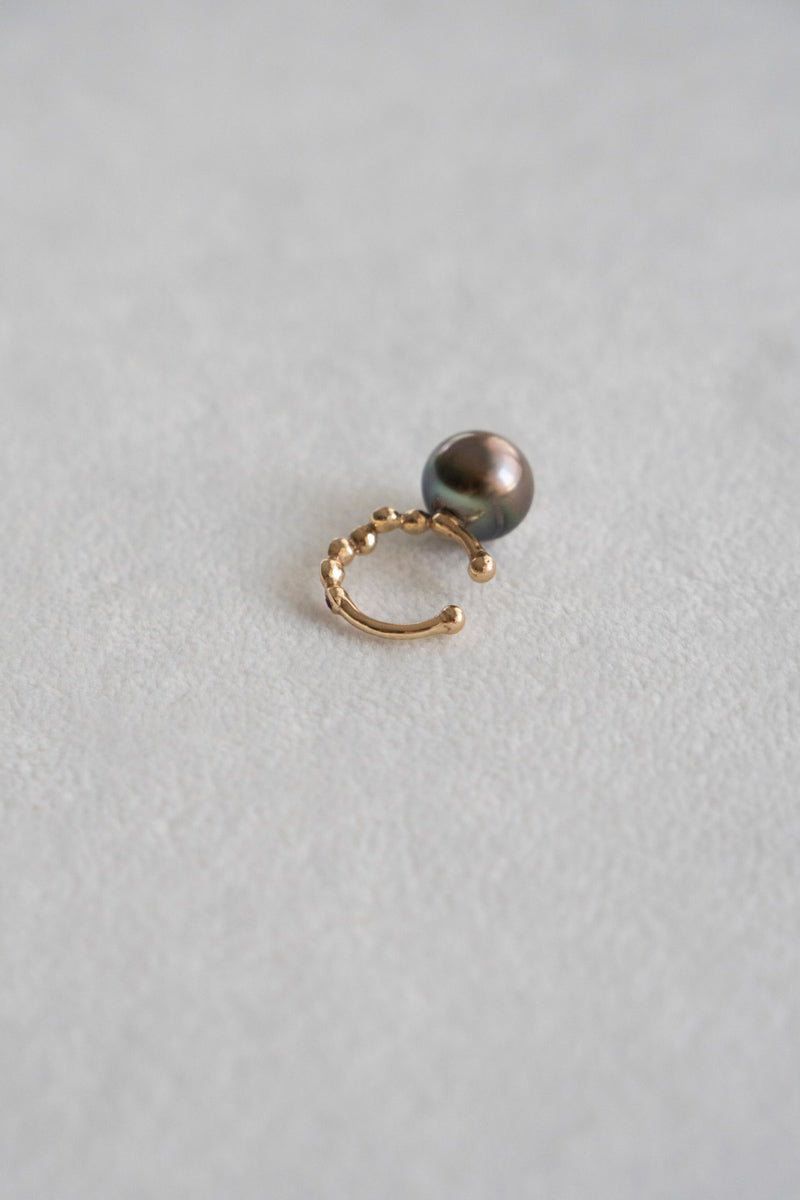 MINIMUMNUTS South sea pearl cup ruby ear cuff 南洋パールイヤカフ/K10