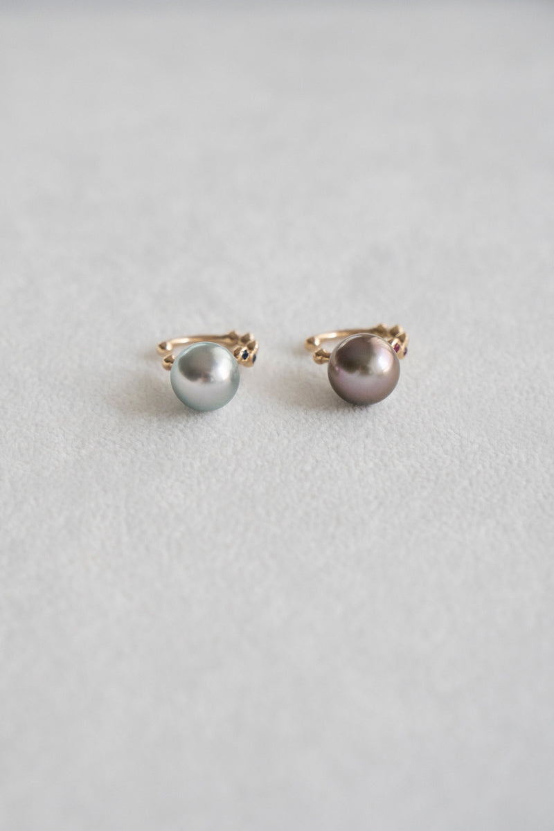 MINIMUMNUTS South sea pearl cup ruby ear cuff 南洋パールイヤカフ/K10