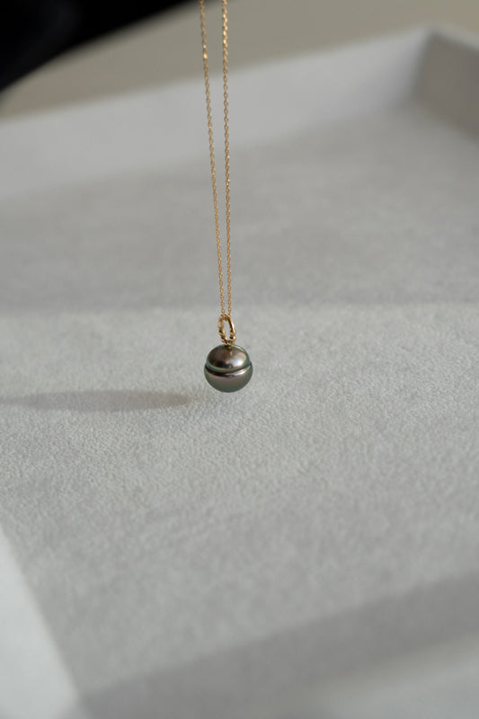 MINIMUMNUTS South sea Pearl necklace charm 黒蝶パールネックレスチャーム/K18