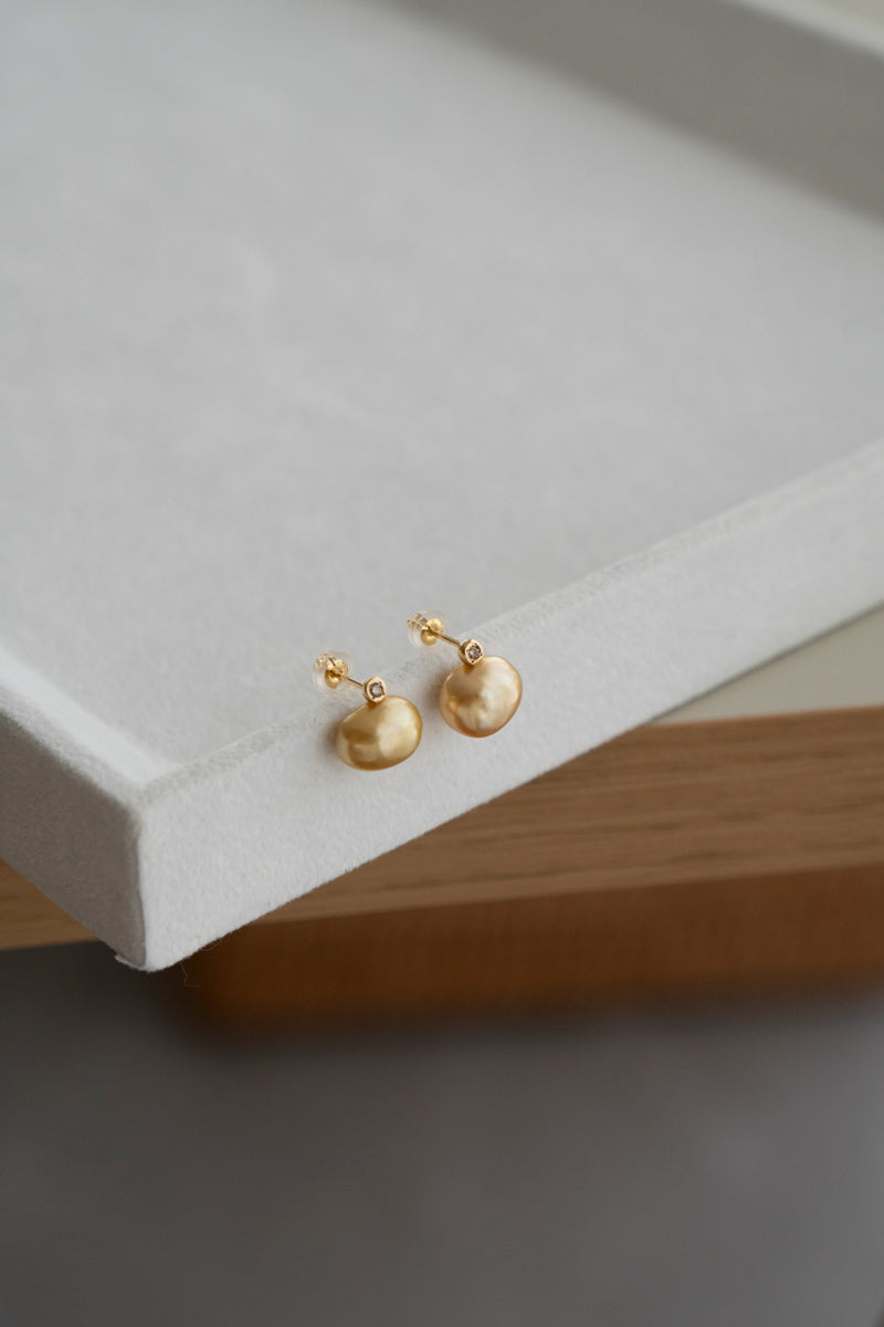 MINIMUMNUTS Keshi pearl pair pierce ケシパールペアピアス/K18