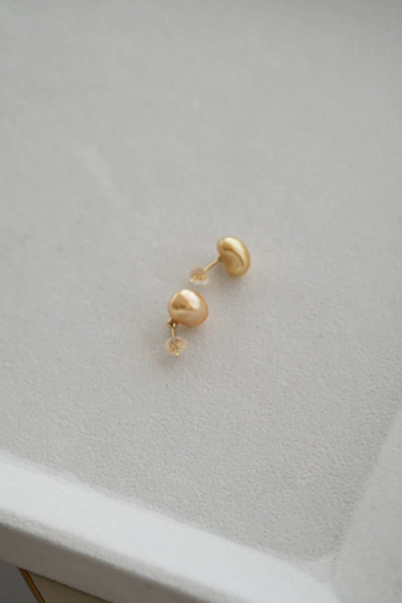MINIMUMNUTS Keshi pearl pair pierce ケシパールペアピアス/K18