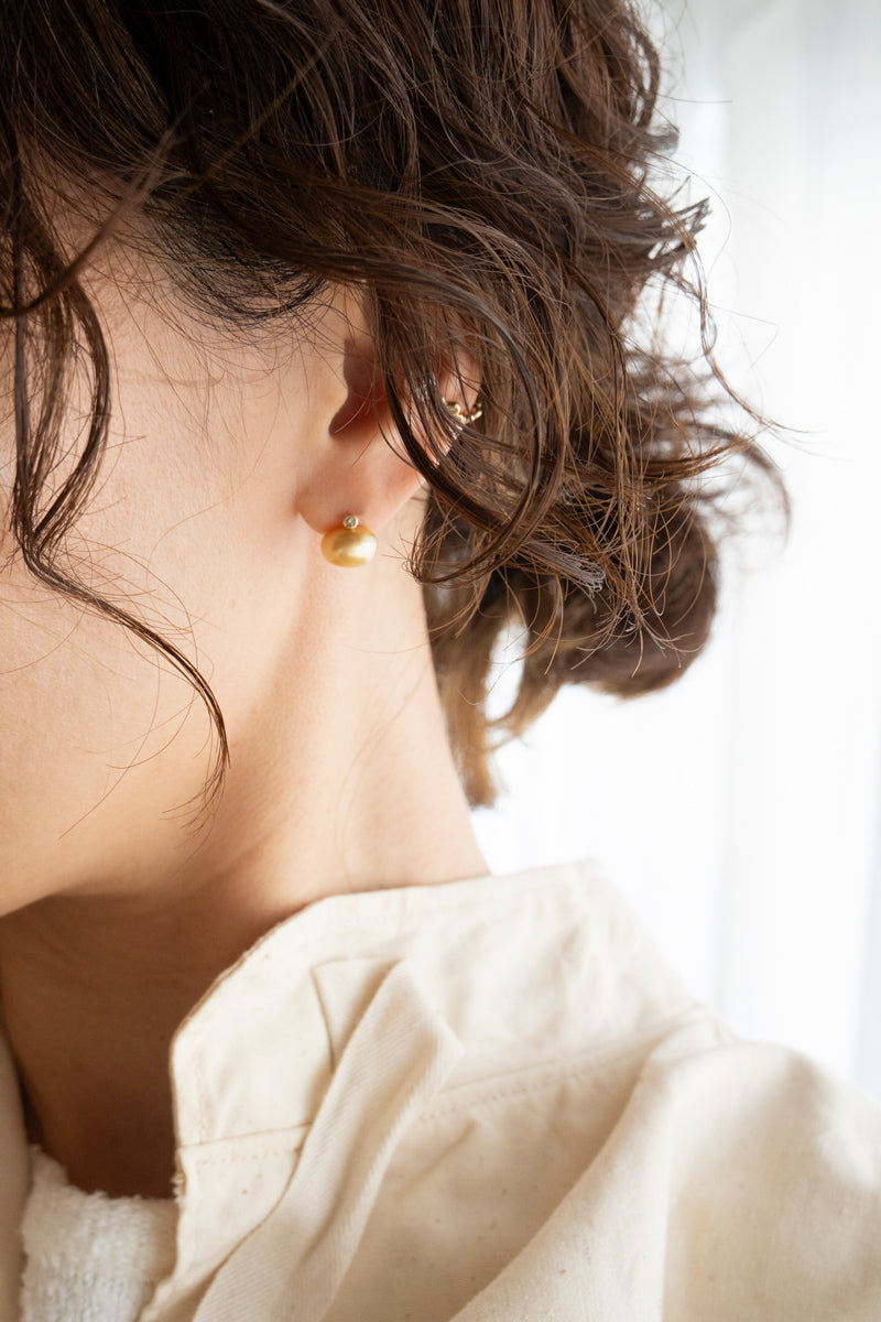 MINIMUMNUTS Keshi pearl pair pierce ケシパールペアピアス/K18