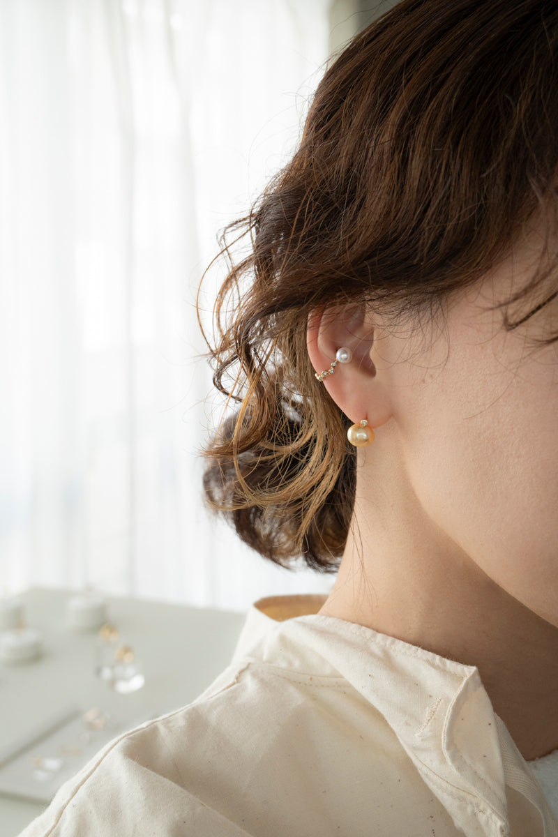MINIMUMNUTS Keshi pearl pair pierce ケシパールペアピアス/K18