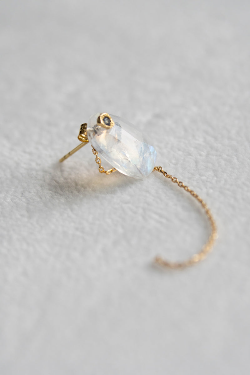 MONAKAjewellery flat Rainbow moonstone pierce Rainbow moonstone pierce/K18