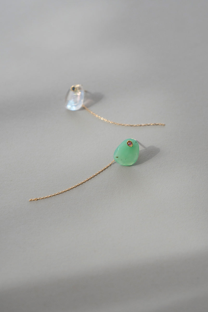 MONAKAjewellery flat Rainbow moonstone pierce Rainbow moonstone pierce/K18
