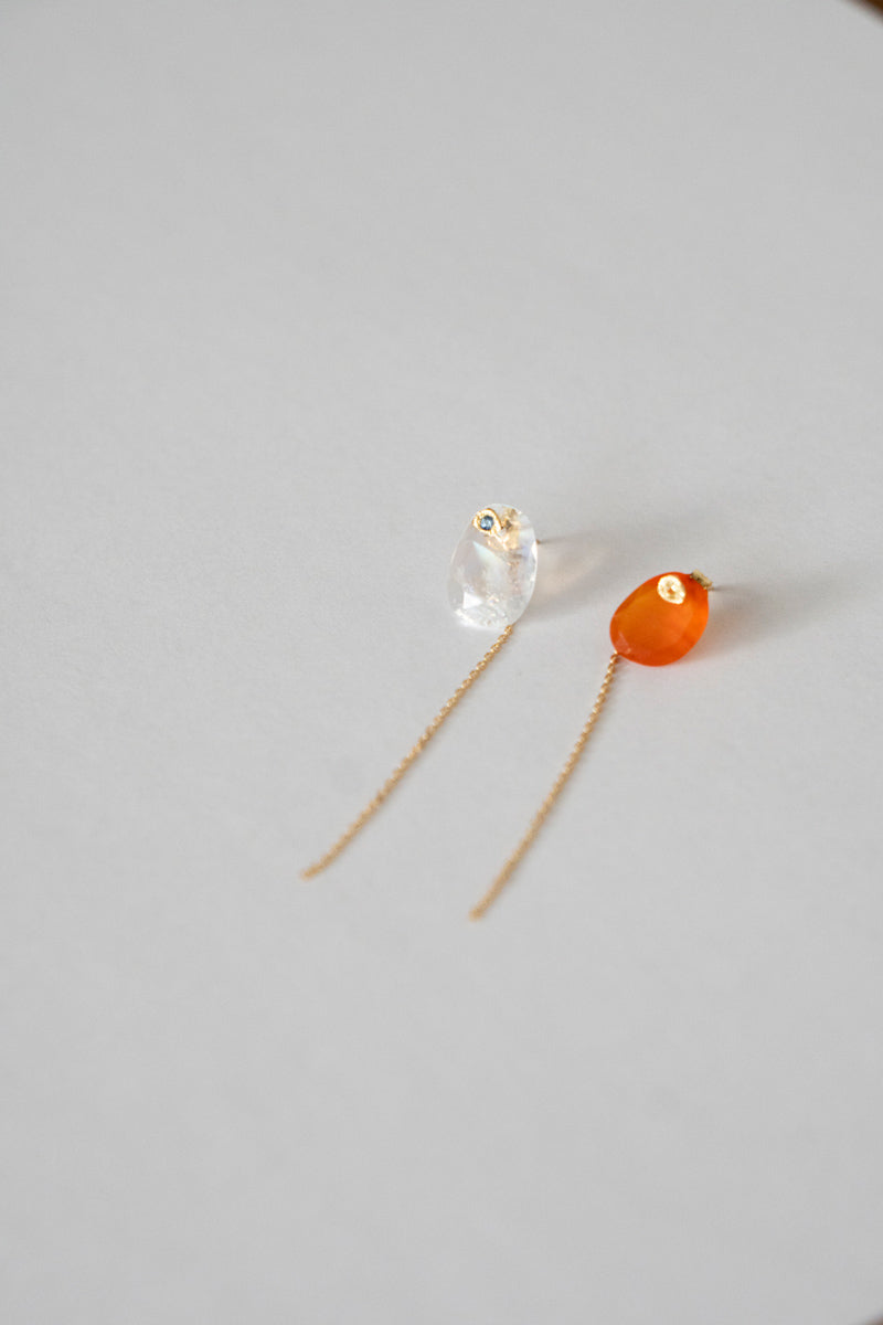 MONAKAjewellery flat Rainbow moonstone pierce Rainbow moonstone pierce/K18