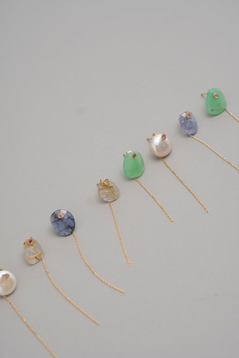 MONAKAjewellery flat golden rutile quartz pierce Golden rutile quartz pierce/K18