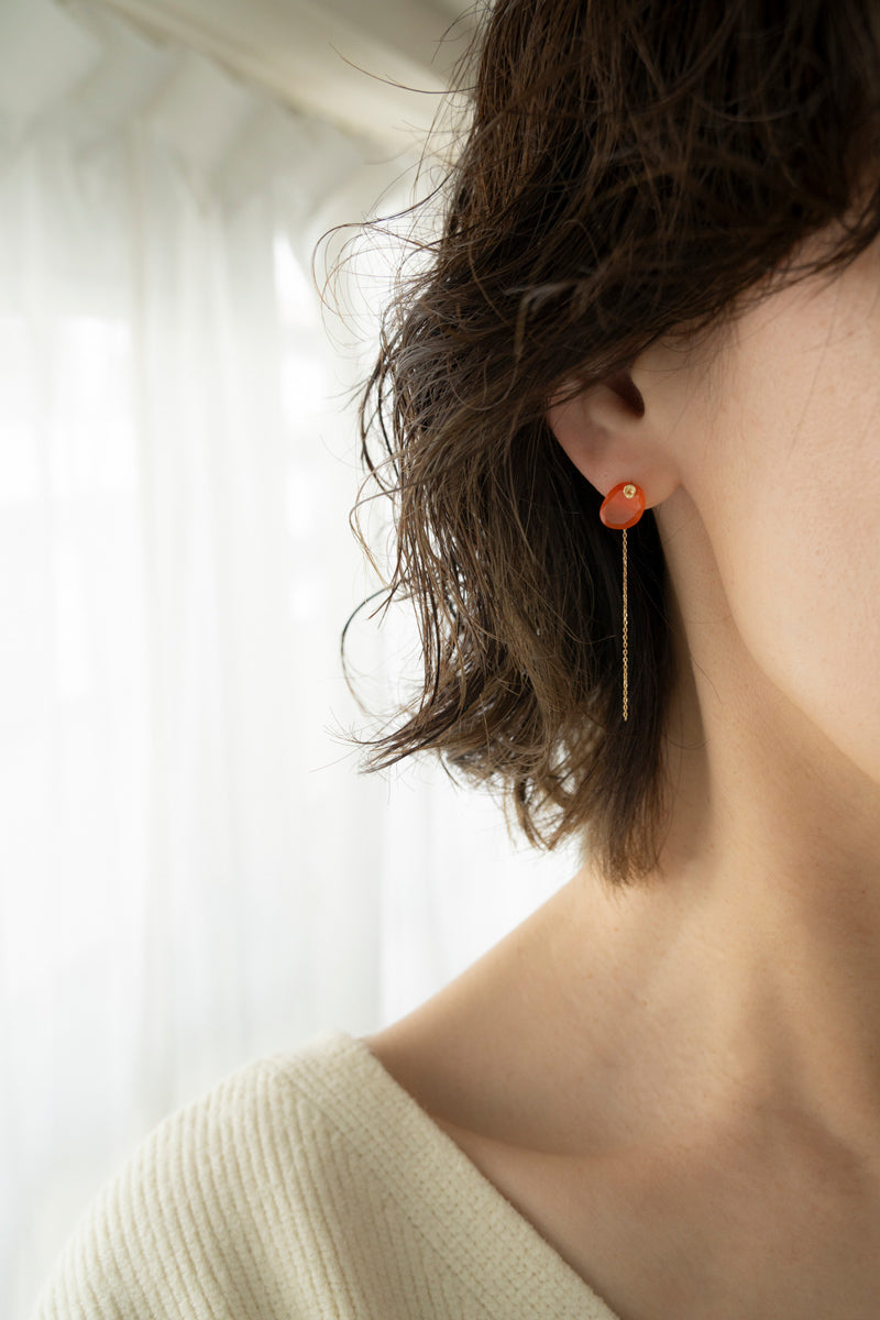 MONAKAjewellery モナカジュエリー flat Carnelian pierce