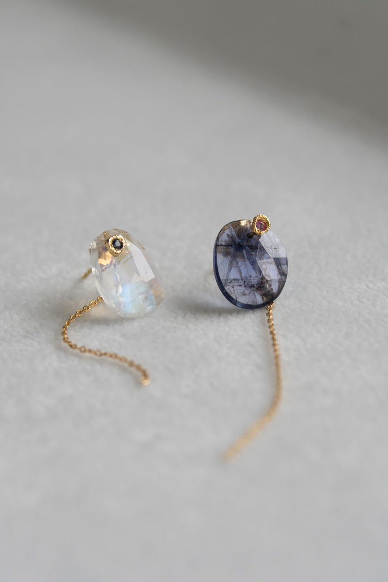 MONAKAjewellery flat tanzanite pierce Tanzanite pierce/K18