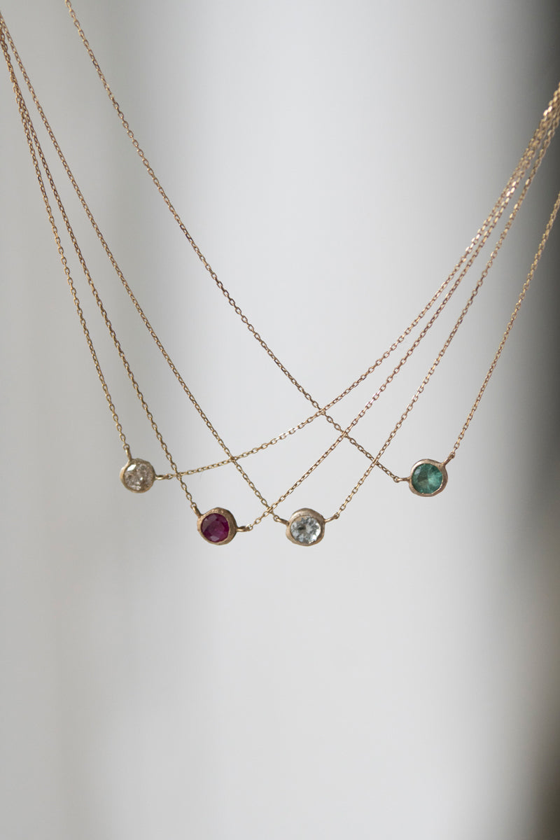 MONAKA jewelery Rough collet Ruby Necklace /K10 