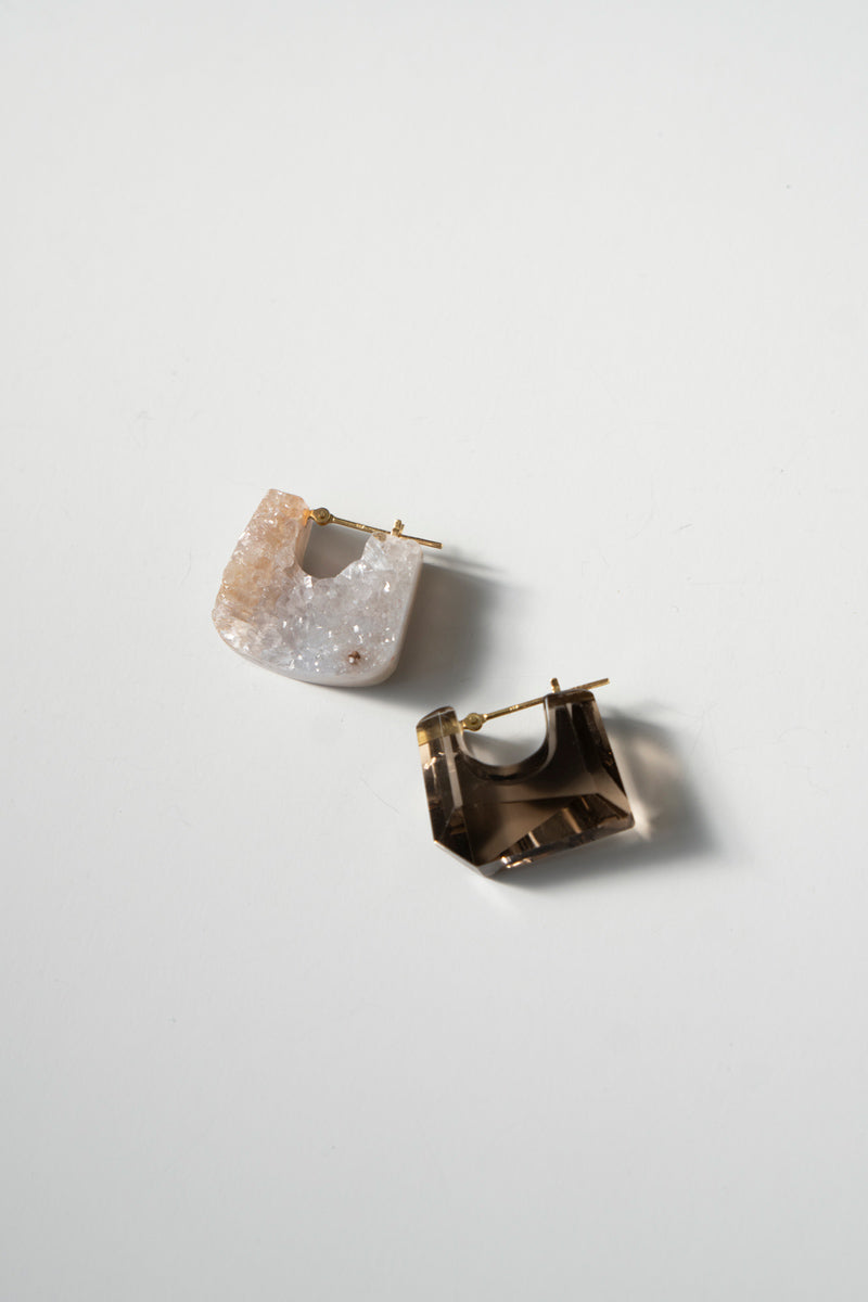 MONAKA jewellery Smoky quartz rock pierce /K18