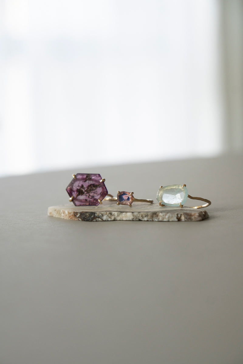 MONAKA jewellery Flat sapphire ring スライスサファイアリング93/K14