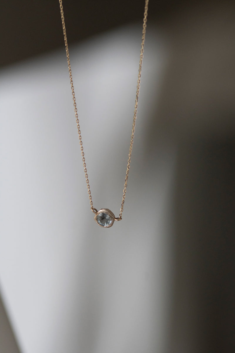 MONAKA jewelery Rough collet Aquamarine Necklace /K10 