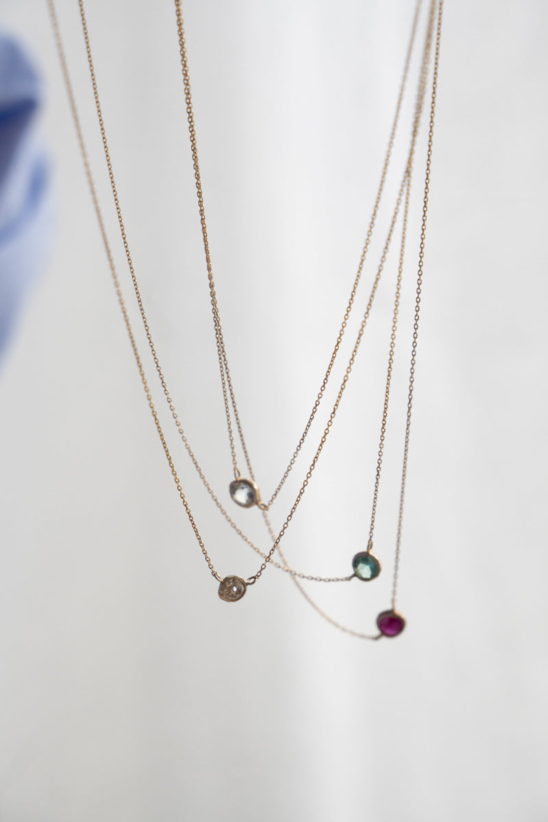 MONAKA jewelery Rough collet Natural Diamond Necklace /K10 