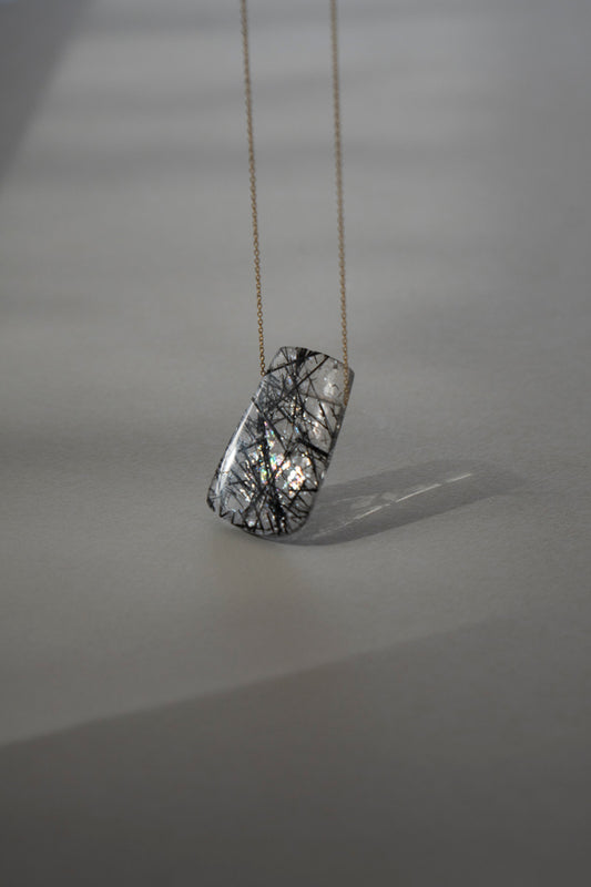 MONAKA jewellery Tourmalinated quartz Rock necklace トルマライズドクォーツネックレス /K10