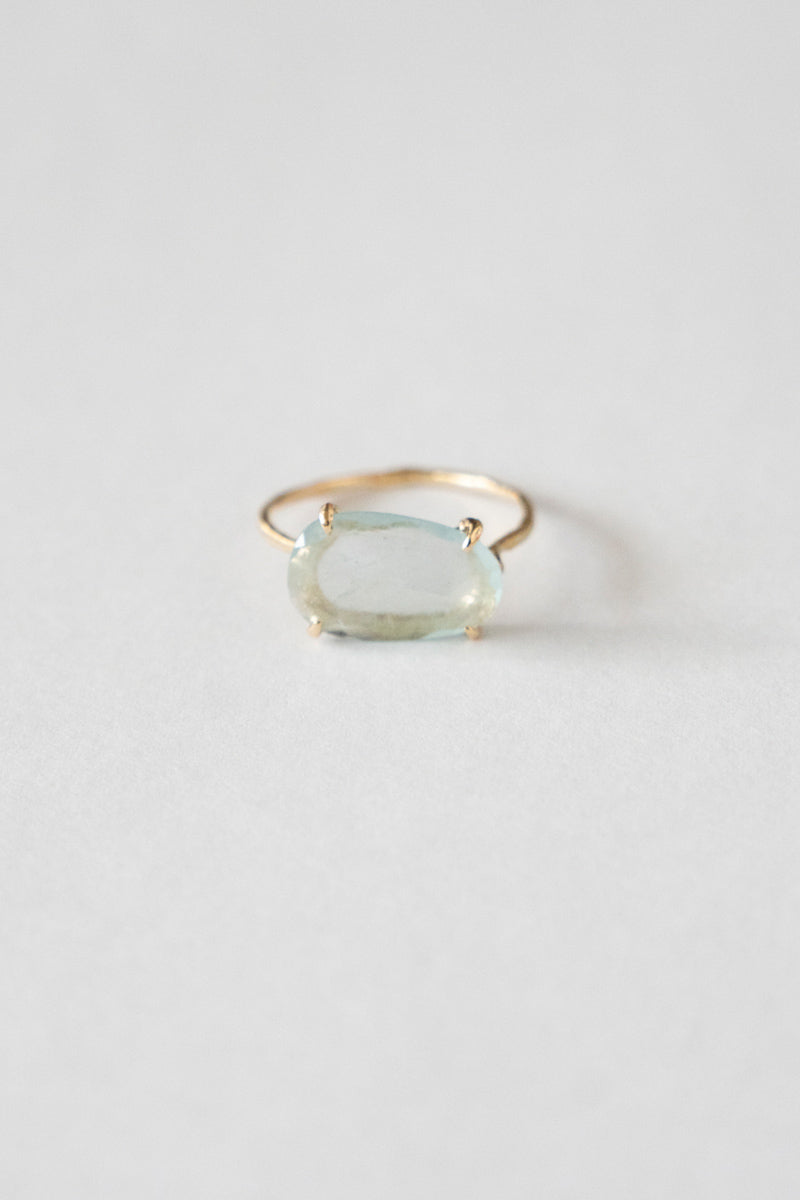 MONAKA jewellery flat stone Aquamarine Ring アクアマリンリング/K14