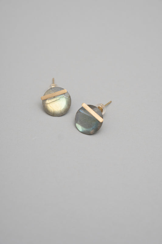 MONAKA jewellery Labradorite bar stone pierce ピアス/K18