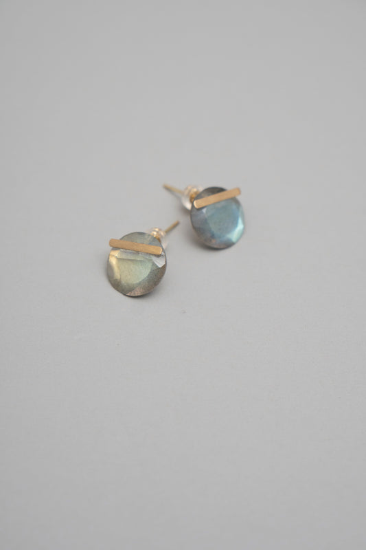 MONAKA jewellery Labradorite bar stone pierce ピアス/K18