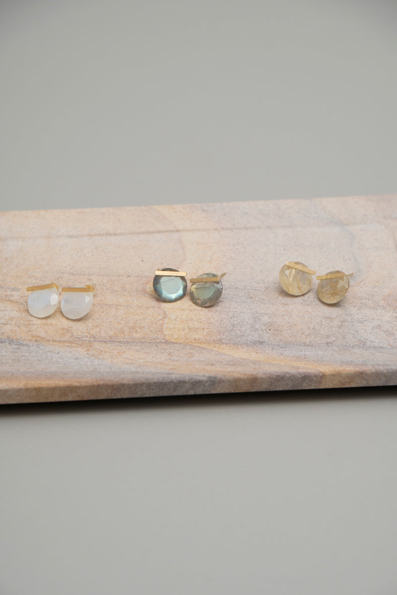 MONAKA jewellery Labradorite bar stone pierce ピアス/K18