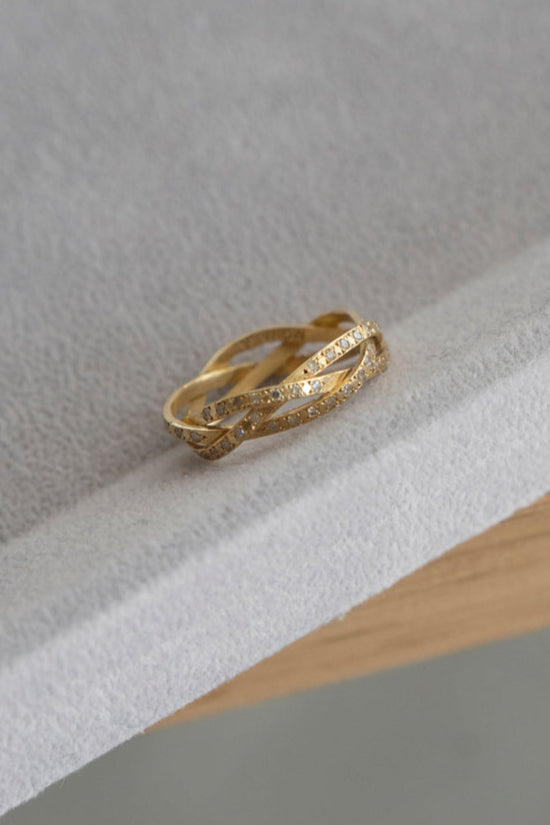 MONAKA jewellery String ring Half diamond Wide /K18