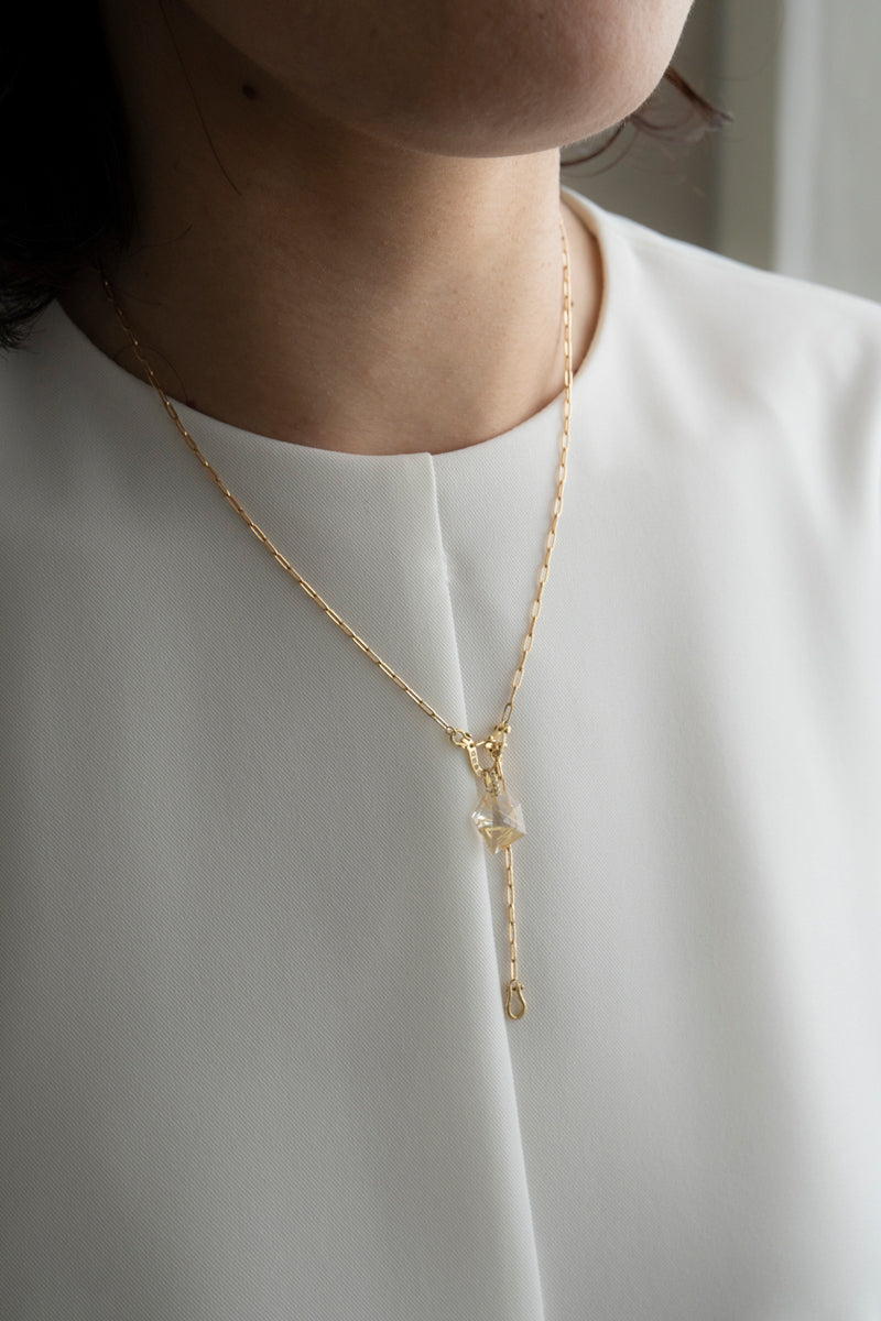 MONAKA jewelery Hibiki Golden Rutile Quartz Necklace Charm Top /K18