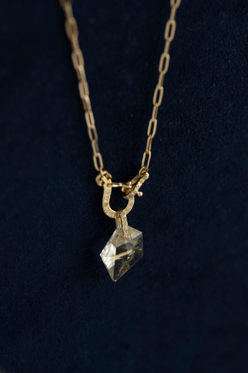 MONAKA jewelery Hibiki Golden Rutile Quartz Necklace Charm Top /K18