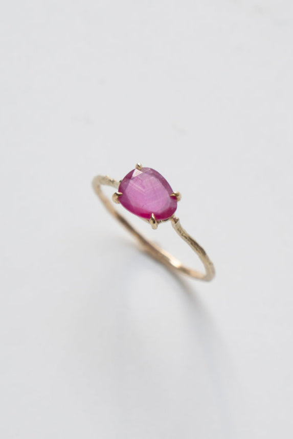 MONAKA jewellery Flat Ruby Ring /K14