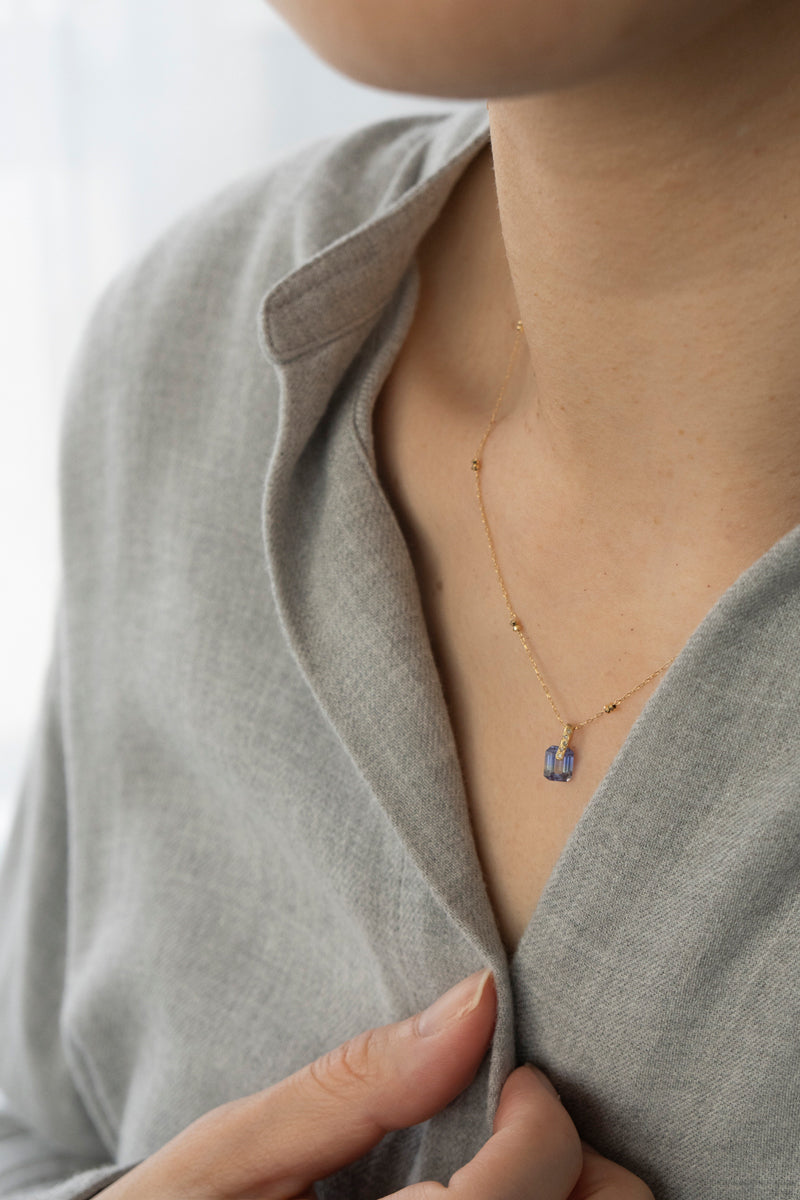 MONAKA jewelery Hibiki Tanzanite Necklace Charm Top /K18