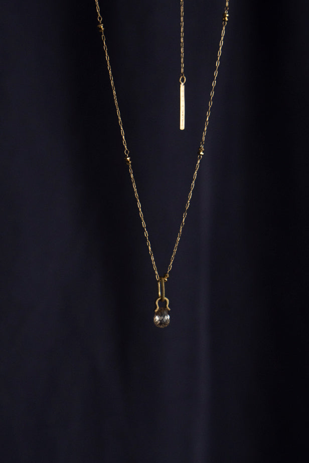 MONAKAjewellery Horse Shoe Briolette Diamond Necklace Charm Top /K18