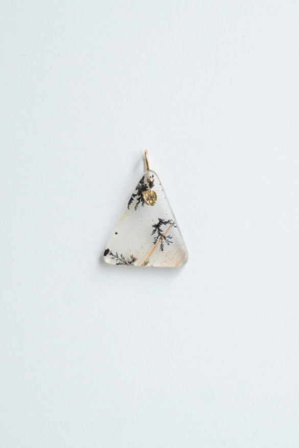MONAKAjewellery flat Dendritic Quartz Necklace Charm Top /K18