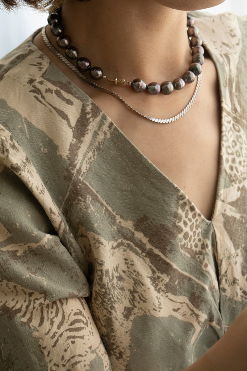 PALA Hand end Black-lip Shell all knotted pearl necklace 黒蝶貝パールネックレス /K10