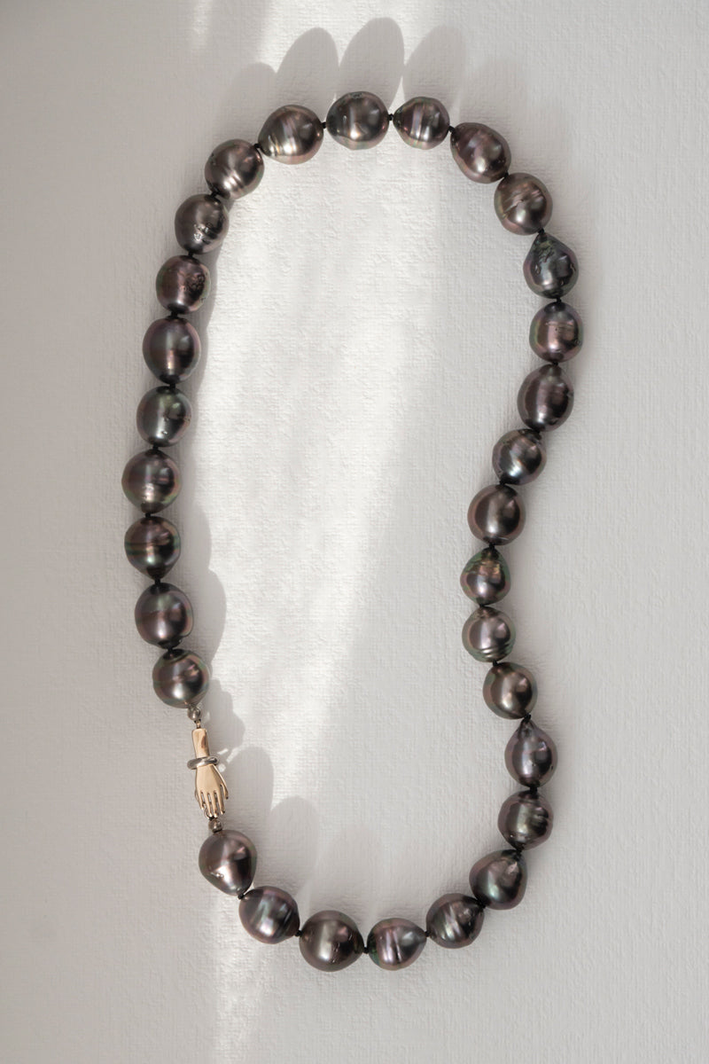 PALA Hand end Black-lip Shell all knotted pearl necklace /K10