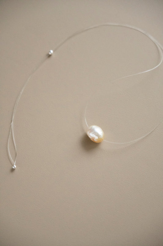 PALA tiny pearl all knotted hand Necklace Pearl necklace /K10