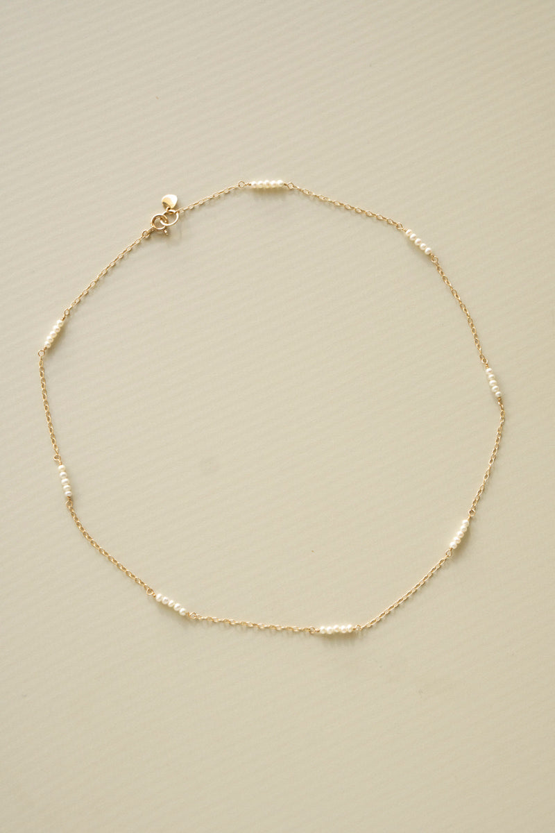 patchouli Baby fresh water pearl chain necklace 淡水ベビーパールチェーンネックレス/K10