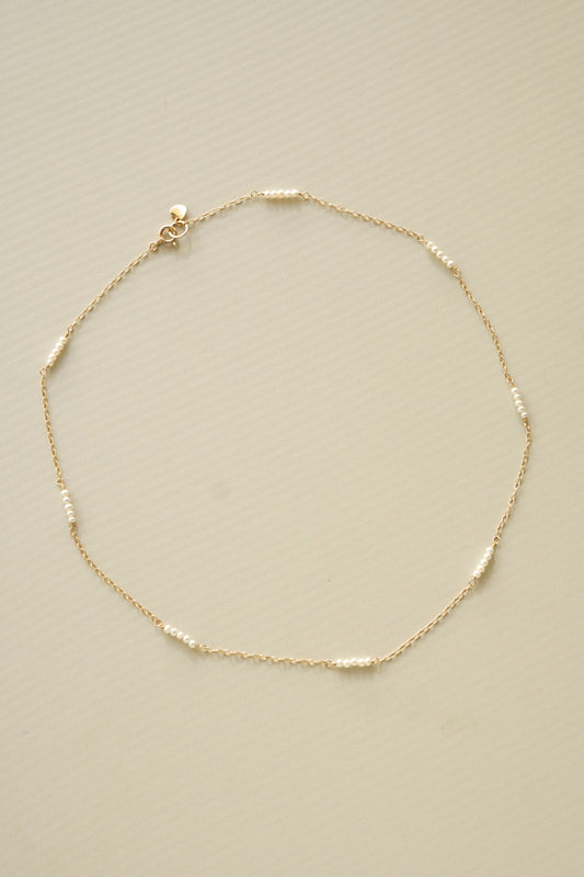 patchouli Baby fresh water pearl chain necklace 淡水ベビーパールチェーンネックレス/K10