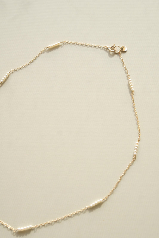 patchouli Baby fresh water pearl chain necklace 淡水ベビーパールチェーンネックレス/K10