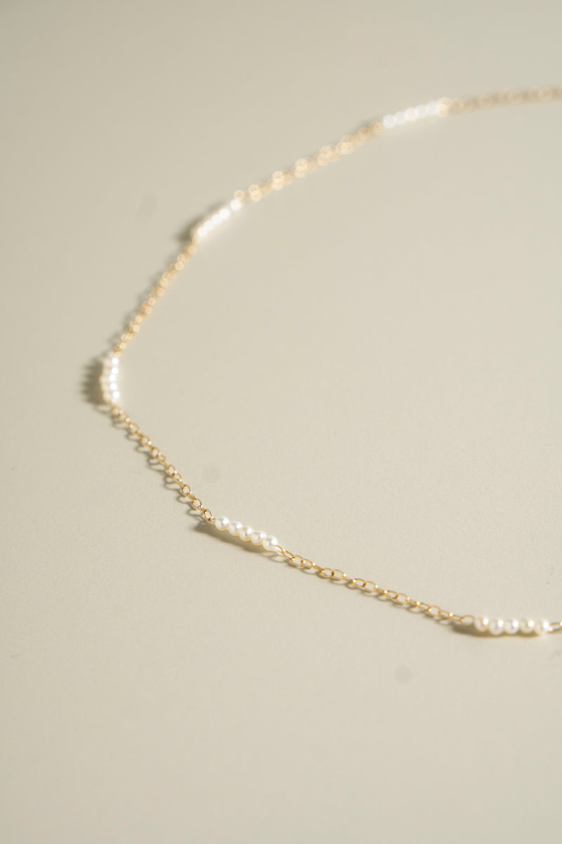 patchouli Baby fresh water pearl chain necklace 淡水ベビーパールチェーンネックレス/K10