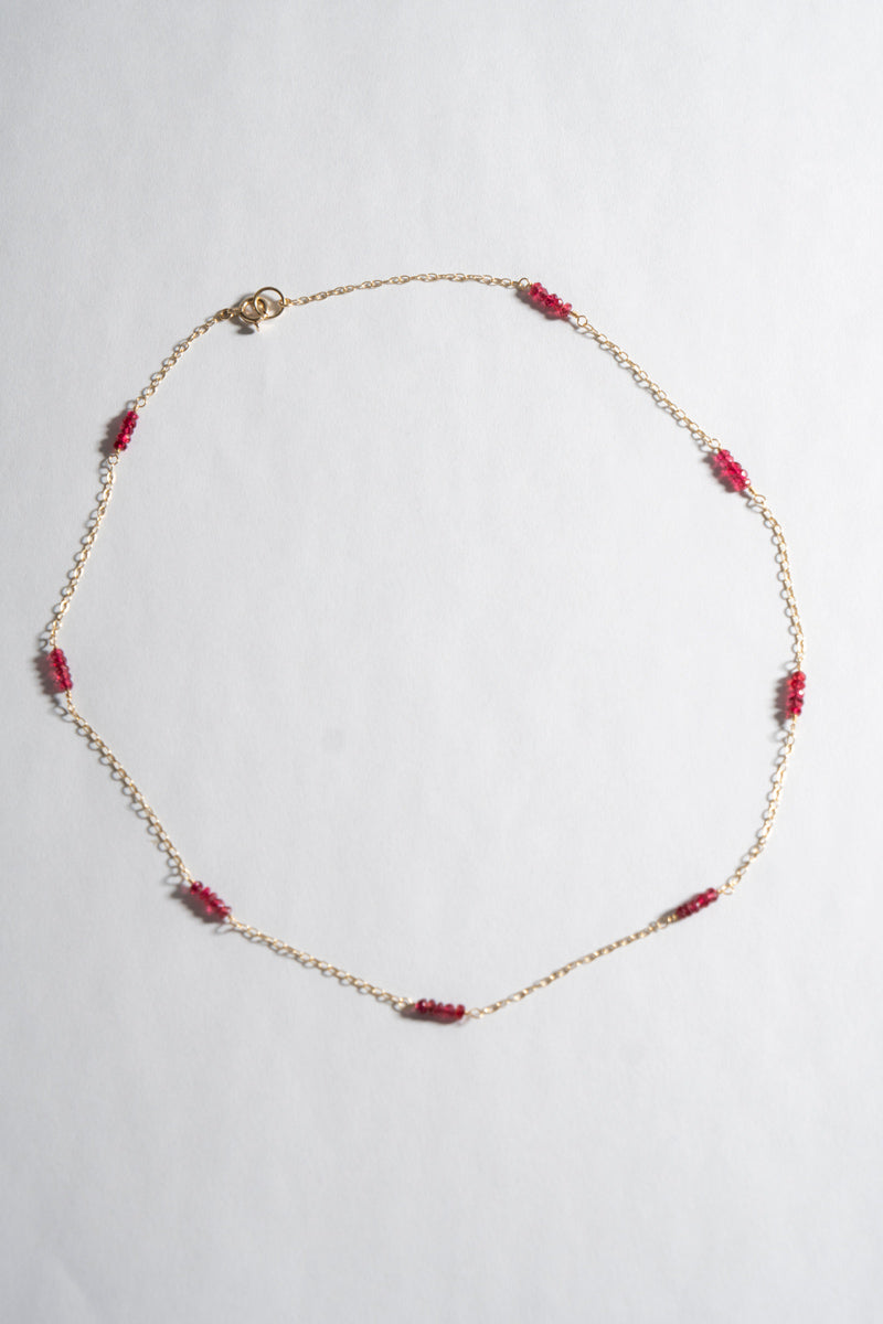 patchouli Red spinel chain necklace レッドスピネルチェーンネックレス/K10