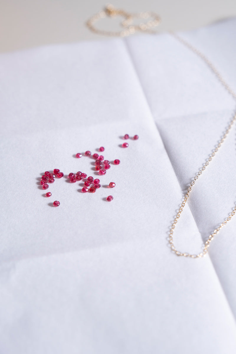 patchouli Red spinel chain necklace レッドスピネルチェーンネックレス/K10