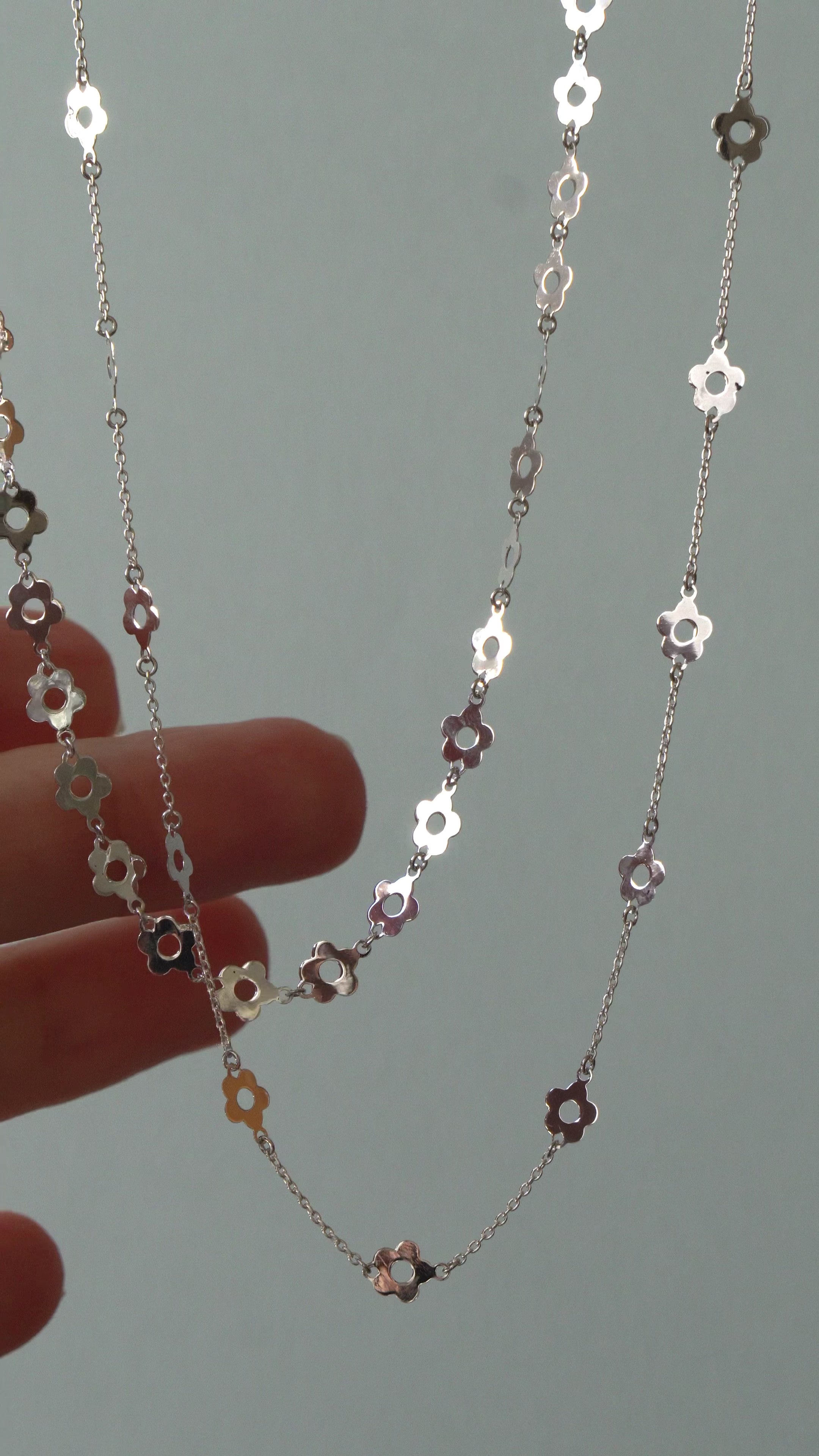 bohem Loop×Loop Flower Necklace A ボヘム フラワーネックレス / Silver