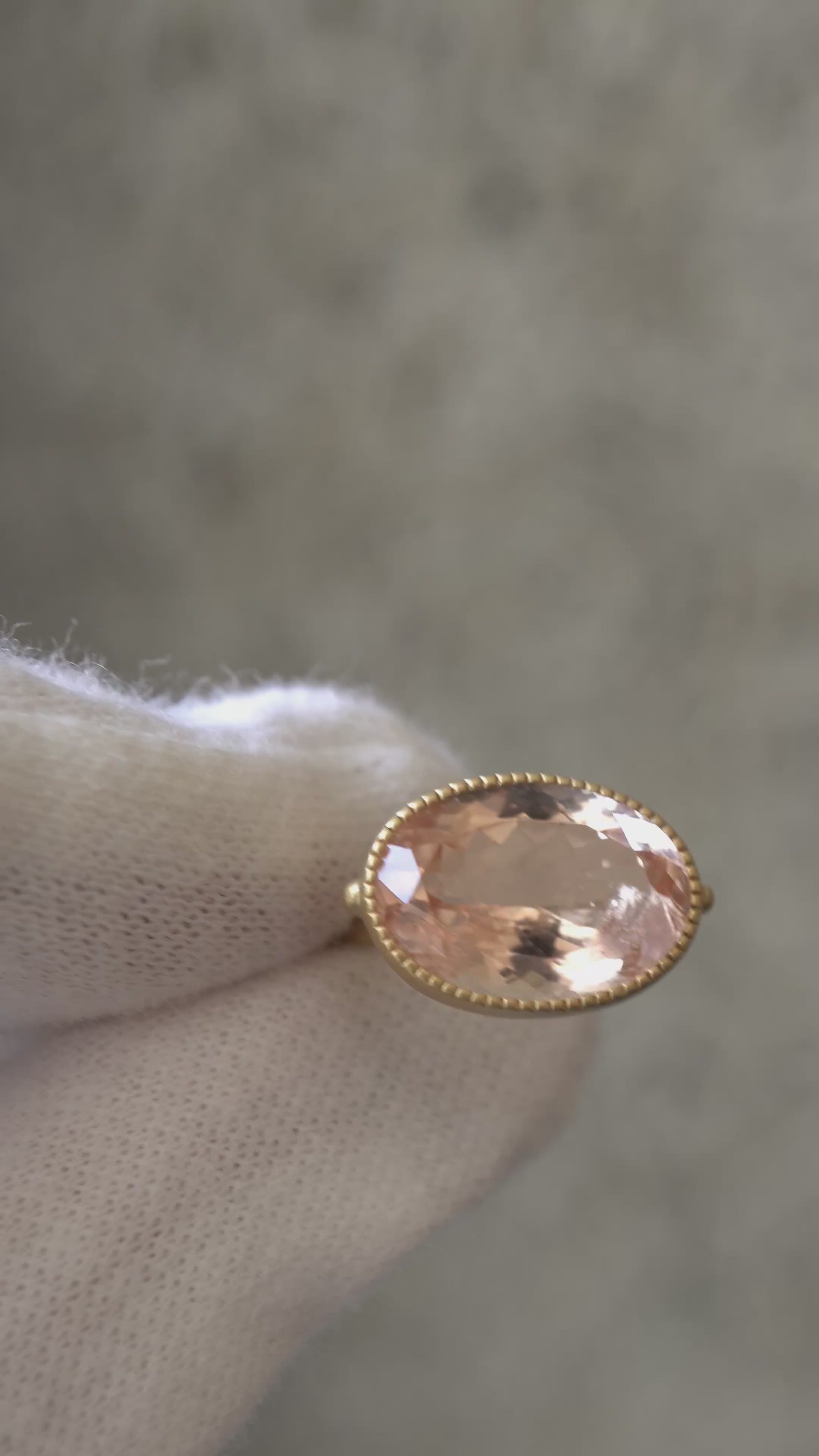 MONAKA jewellery モナカジュエリー Milgrain Ring モルガナイトリング