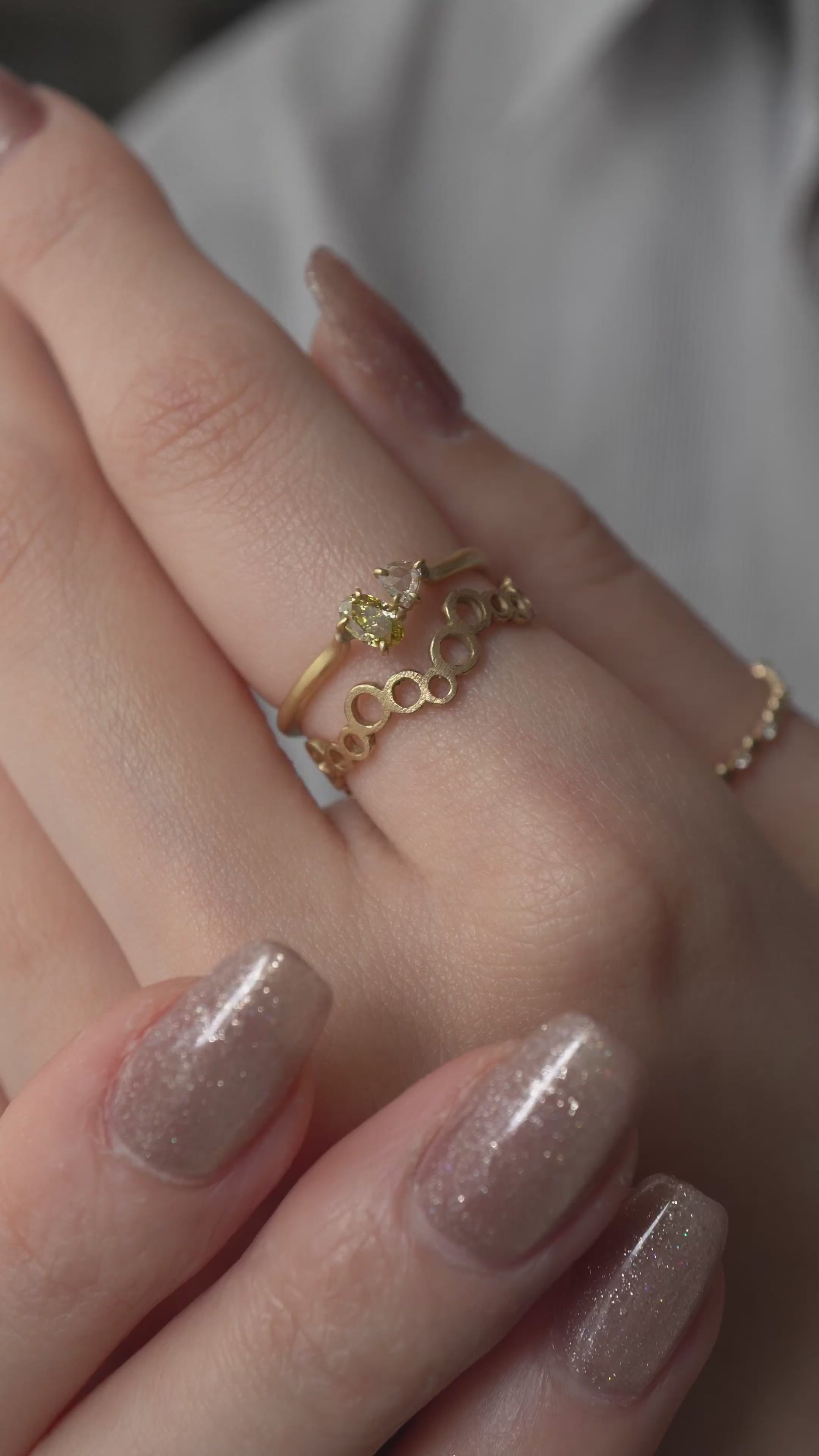 MONAKA jewellery Prong Double Diamond モナカジュエリー ダブル