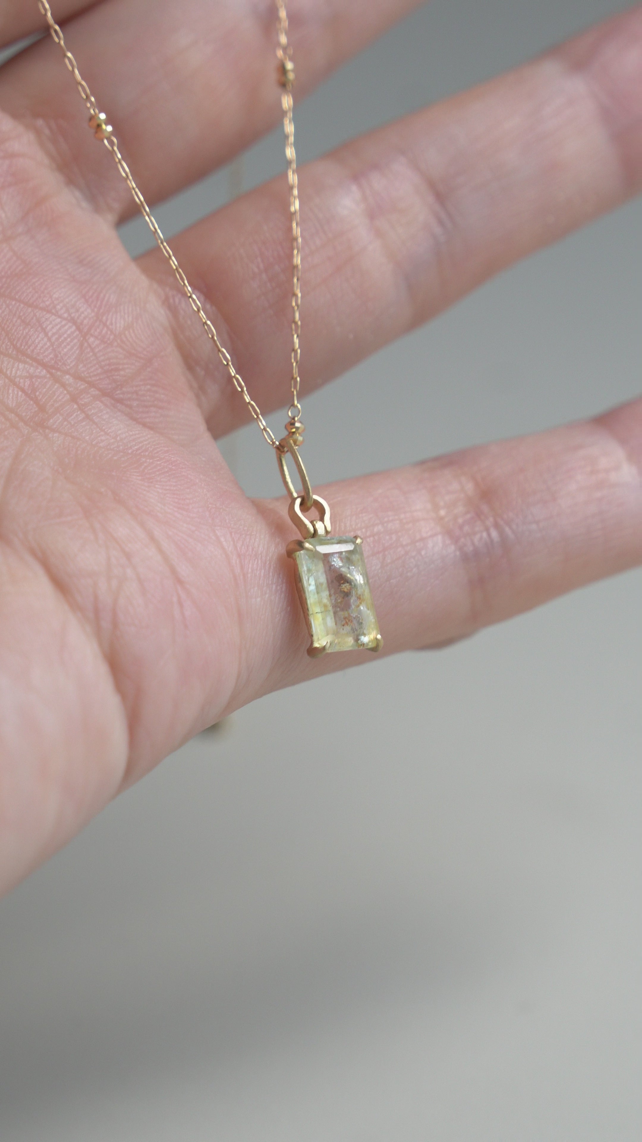 monaka jewerlly チャーム MONAKA jewellery Hibiki Golden Rutile Quartz Necklace Charm