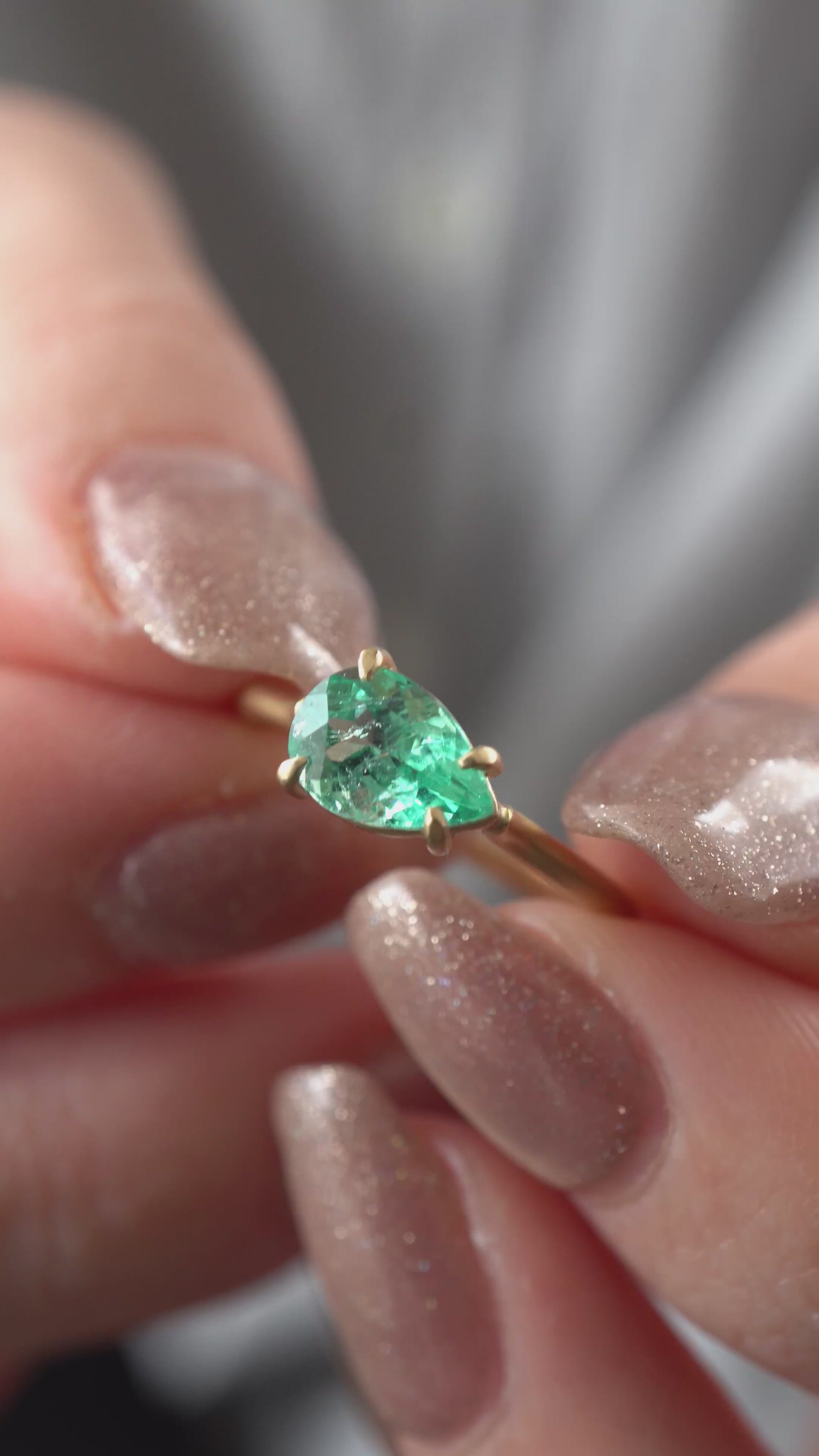 MONAKA jewellery Prong Emerald モナカジュエリー エメラルドリング /K18