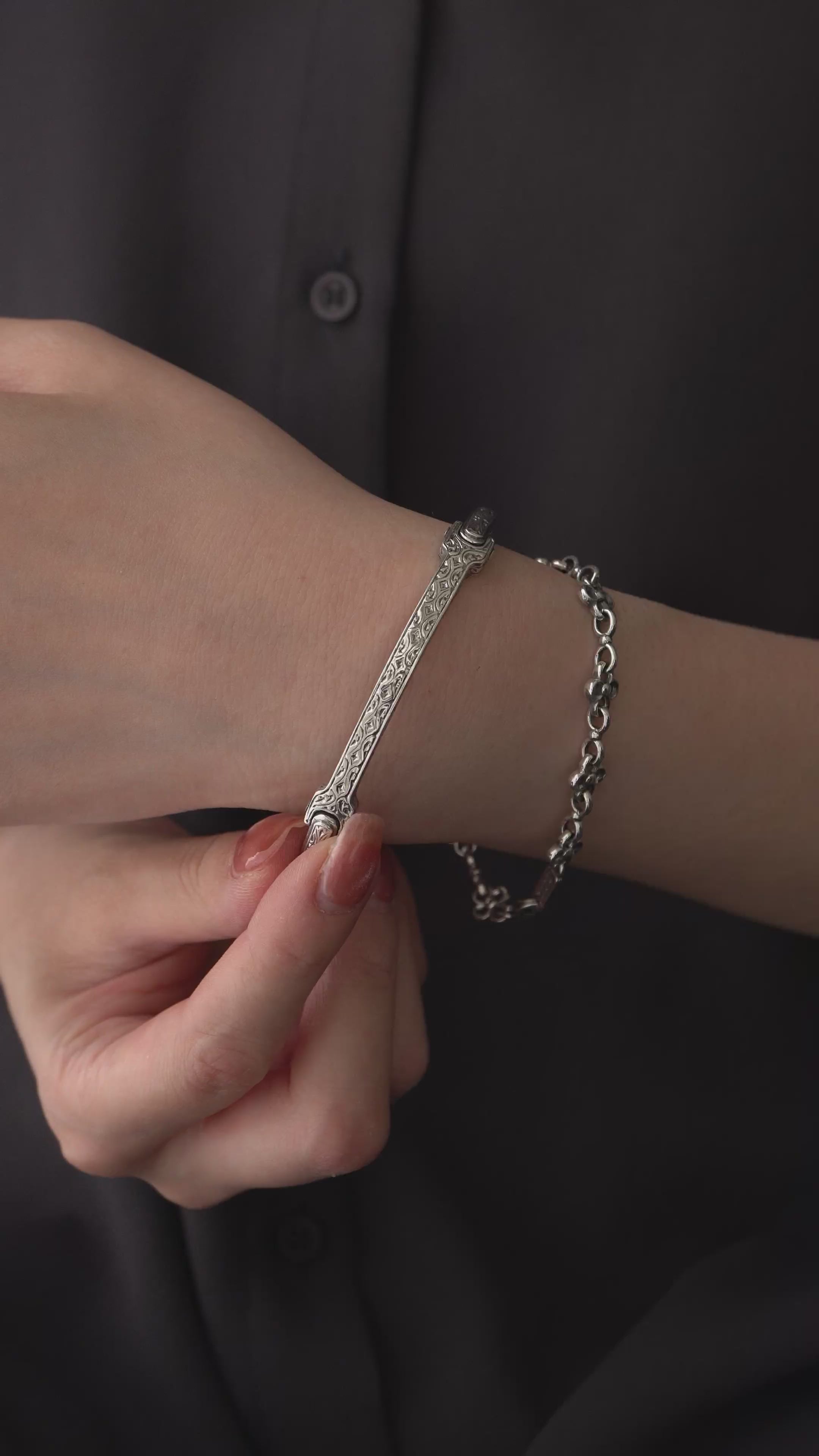 Gerochristo Classic Bracelet in Sterling Silver ジェロクリスト