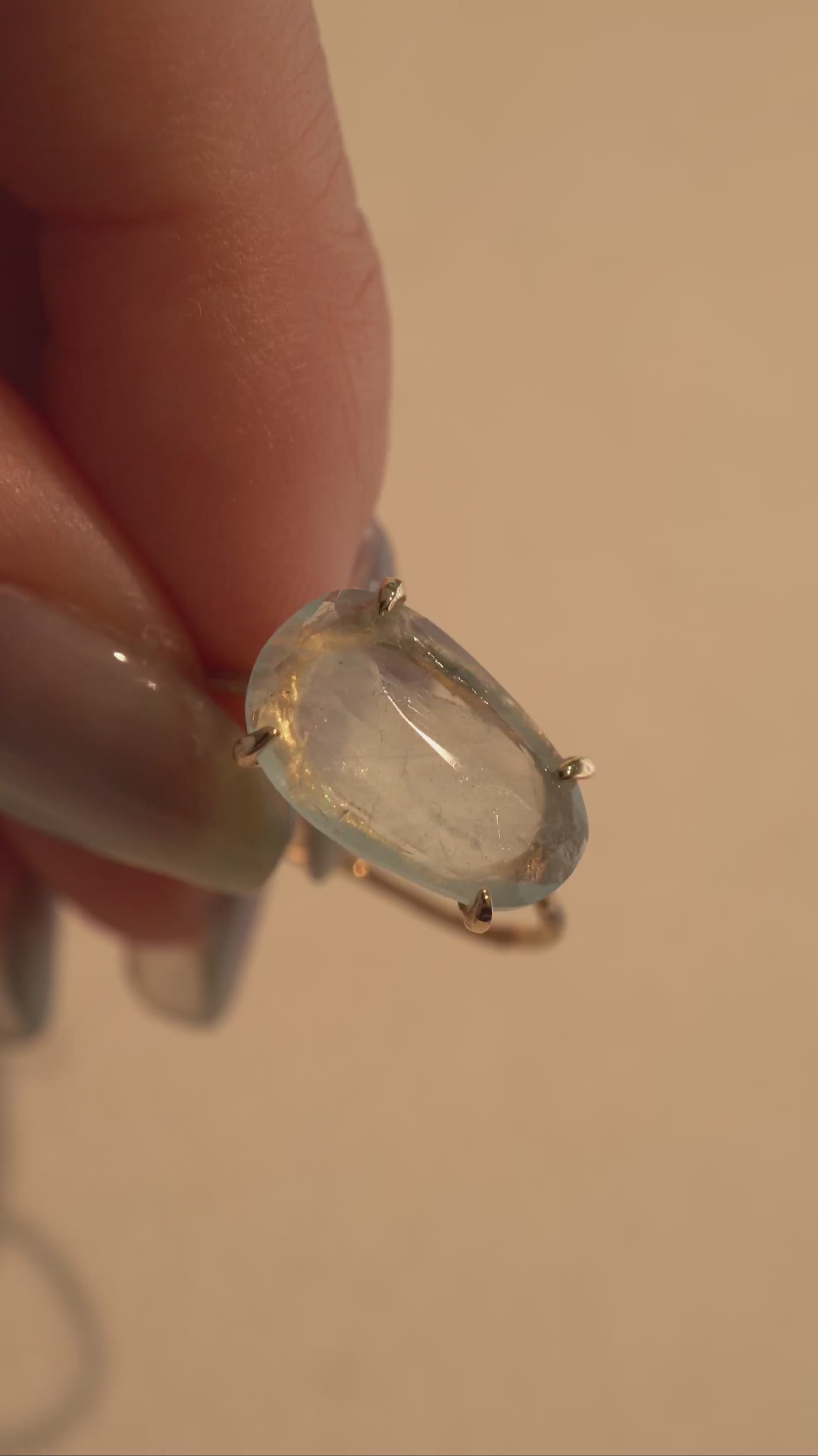 MONAKA jewellery flat stone Aquamarine Ring モナカジュエリー