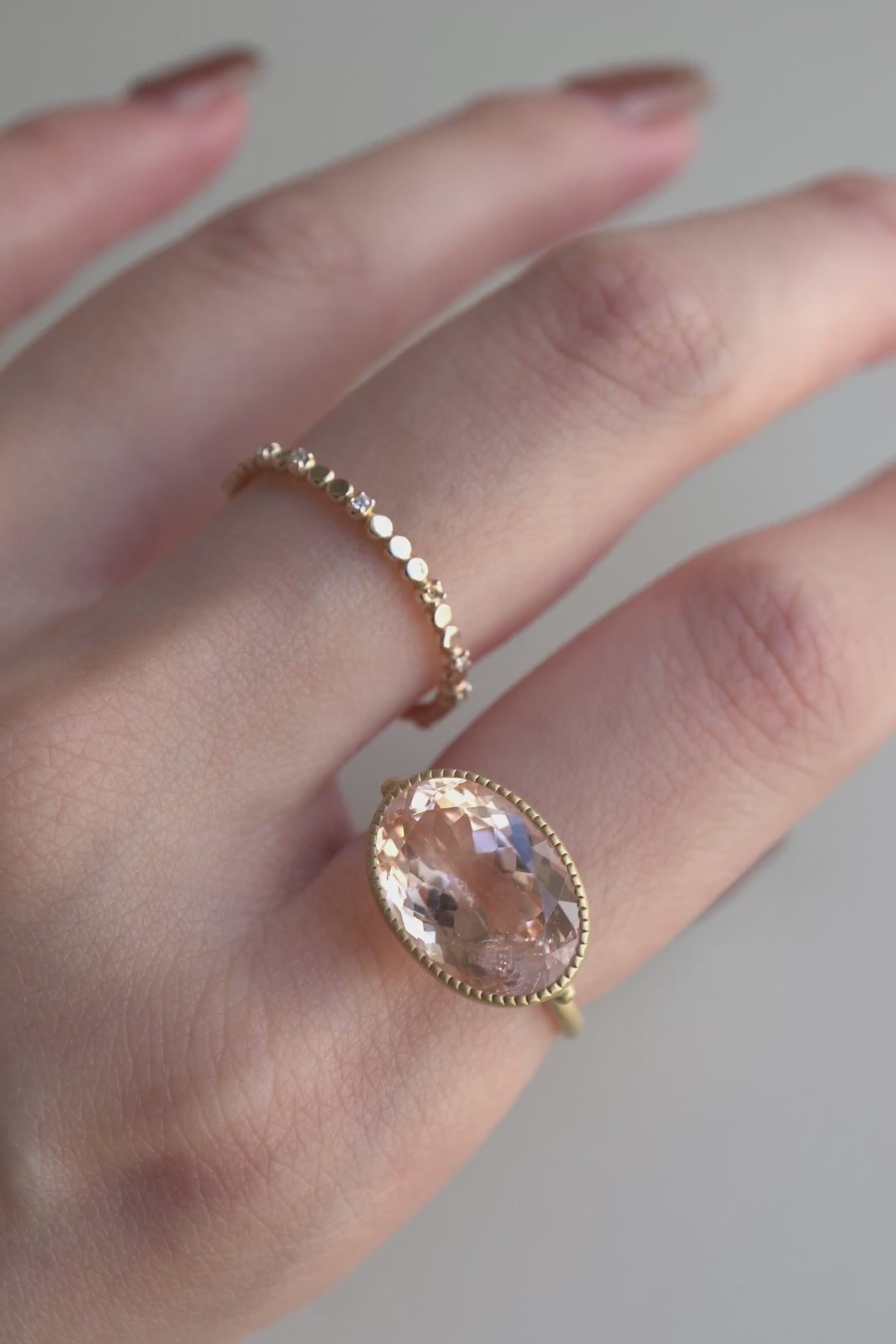 MONAKA jewellery モナカジュエリー Milgrain Ring モルガナイトリング